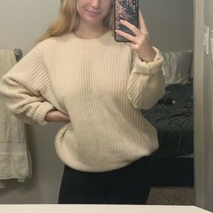london fog cream knit sweater <3